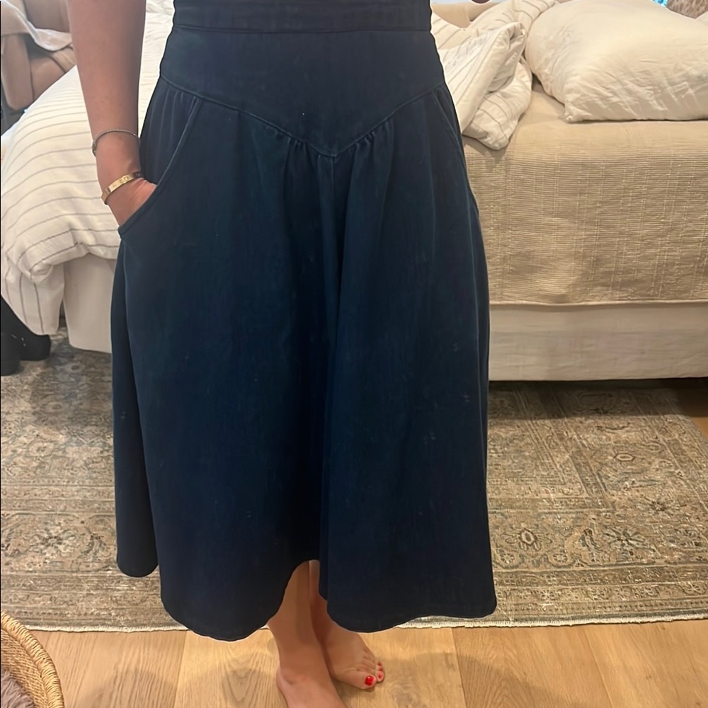 Vintage denim A-line skirt
